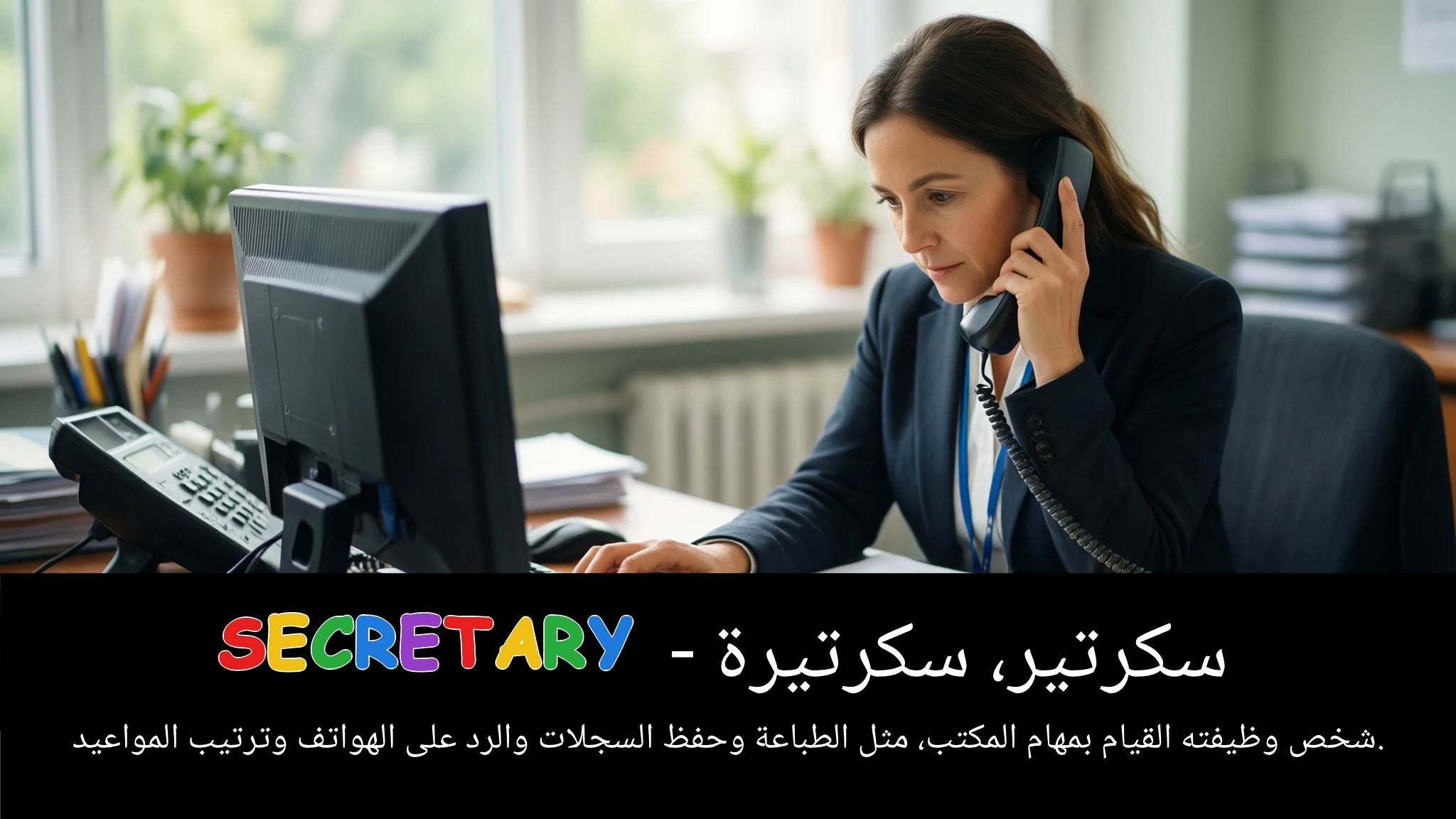 Arabic Illustration for secretary